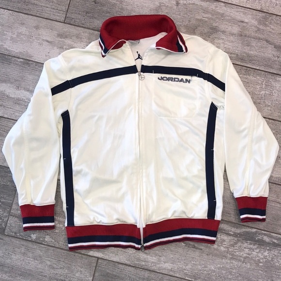 red white and blue jordan jacket